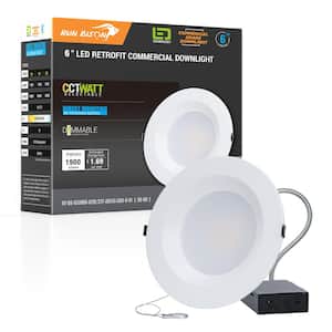 6in. CCT and Wattage Selectable New Construction or Remodel IC Rated Integrated LED Commercial Downlight
