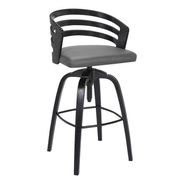Armen Living Kiara Adjustable Grey Bar Stool