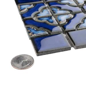 Tower Cobalt Delta 12 in. x 12-1/2 in. Porcelain Mosaic Tile (10.6 sq. ft./Case)