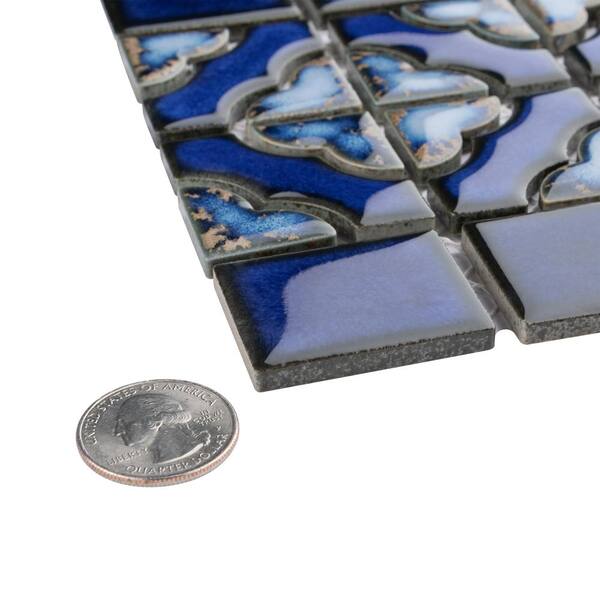 Tower Cobalt Delta 6 in. x 6 in. Porcelain Mosaic Take Home Tile Sample