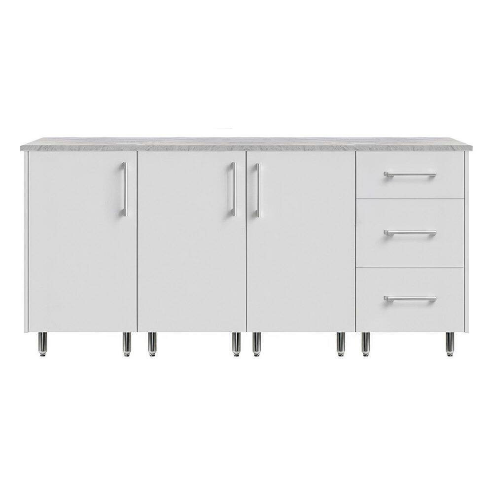 Midday 74.5 in. W Propane Grill Island in Stainless Steel Miami Shell White with 3-Drawer Base and 2 ROT price history on PriceWatchPro