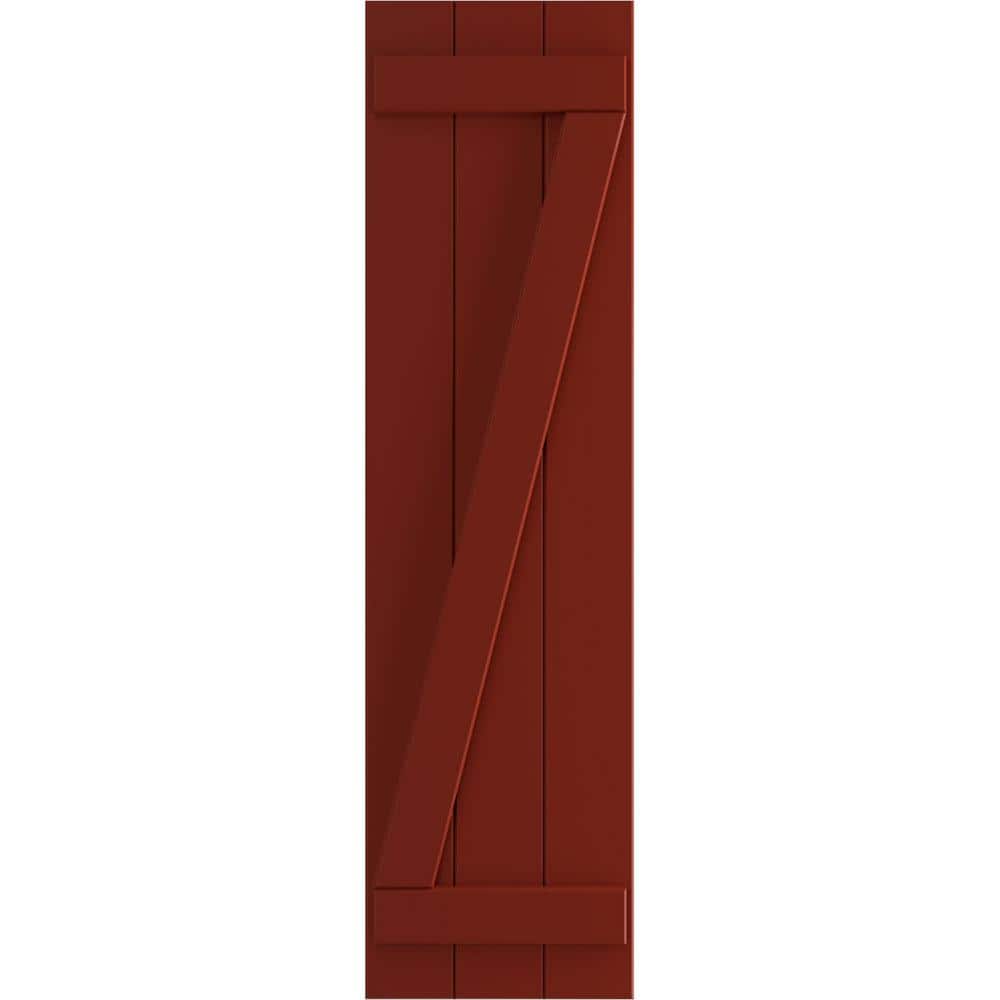 16-1/8 in. x 62 in. True Fit PVC Three Board Joined with Z-Bar Board and Batten Shutters Pair in Pepper Red price history on PriceWatchPro