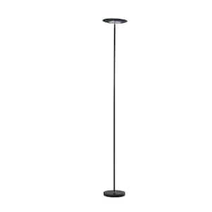 72 in. Linea LED AdjustableTorchiere Satin Black Floor Lamp