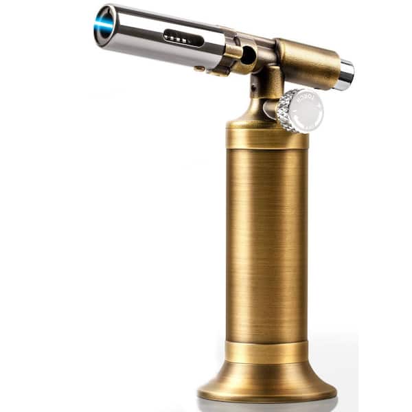 Copper Refillable Butane Torch Lighter Adjustable Flame Kitchen Culinary Torch for Creme Brulee Jewelry Soldering
