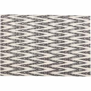 Alexis 18 in. W. x 12 in. H Gray, Parchment Boho Cotton Placemat Set of 6