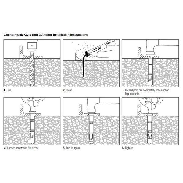 Hilti 3/8 X 33/4 Kwik Bolt Long Thread Carbon Steel