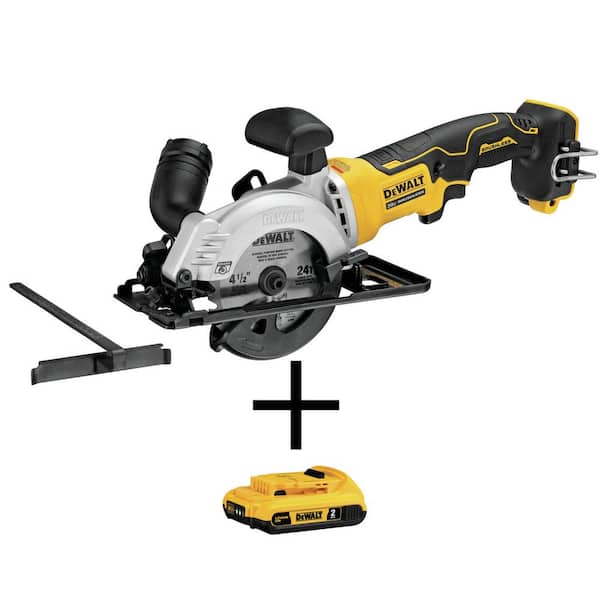 DEWALT ATOMIC 20V MAX Cordless Brushless 4-1/2 in. Circular Saw and ((1) 20V MAX Compact Lithium-Ion 2.0Ah Battery