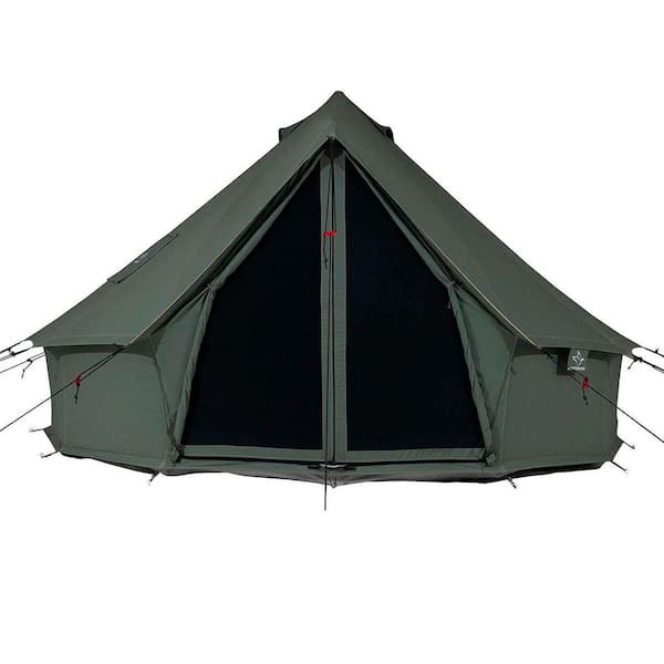SKYSHALO 12 Person Canvas Glamping Bell Tent, Breathable
