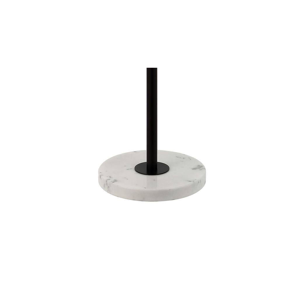 June Contemporary Adjustable 66" Oil-Rubbed Bronze Floor Lamp with White Linen Shade