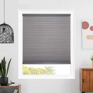 Cut-to-Size Montana Dark Grey Cordless Light Filtering Polyster Cellular Shades 25.5 in. W x 64 in. L
