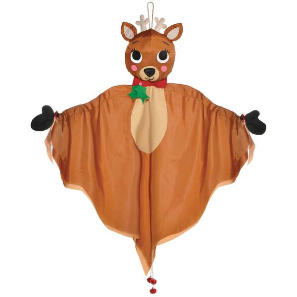 Amscan Christmas 48 in. Fabric Hanging Brown Reindeer Decoration (2-Pieces)