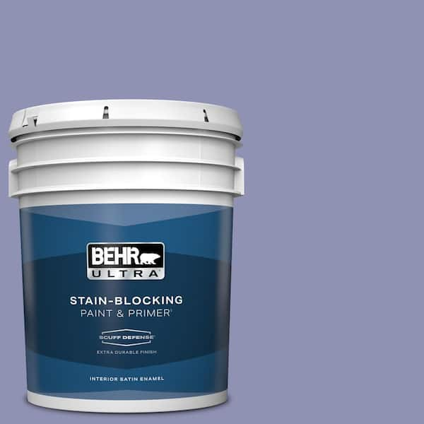 BEHR ULTRA 5 gal. #630D-5 Wild Wisteria Extra Durable Satin Enamel Interior Paint & Primer