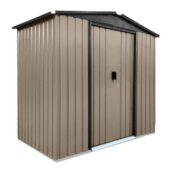 8 ft. x 12 ft. Brown Outdoor  Storage Sheds Apex Roof with Sliding Doors