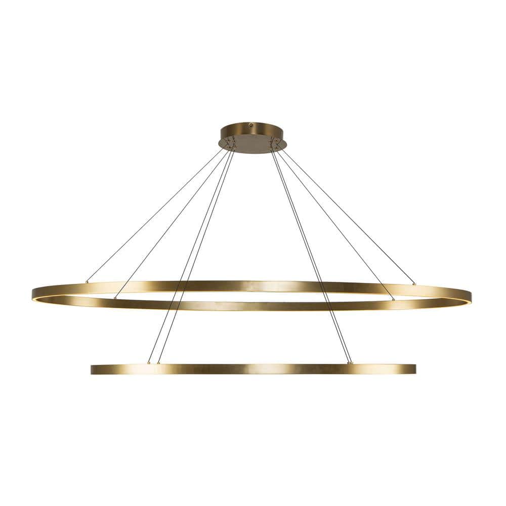 KUZCO Ovale 72-Watt 2 Layer 2-Light Integrated LED Brushed Gold