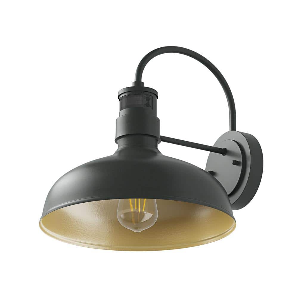 13.8 in. 1-Light Black Dusk to Dawn Outdoor Wall Sconce Gooseneck Barn Motion Sensor Wall Lights price history on PriceWatchPro
