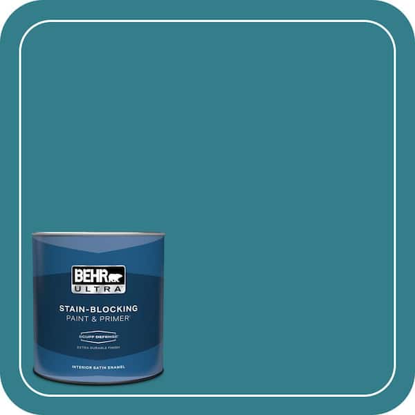 BEHR ULTRA 1 qt. Home Decorators Collection #HDC-CL-27 Calypso Blue Extra Durable Satin Enamel Interior Paint & Primer