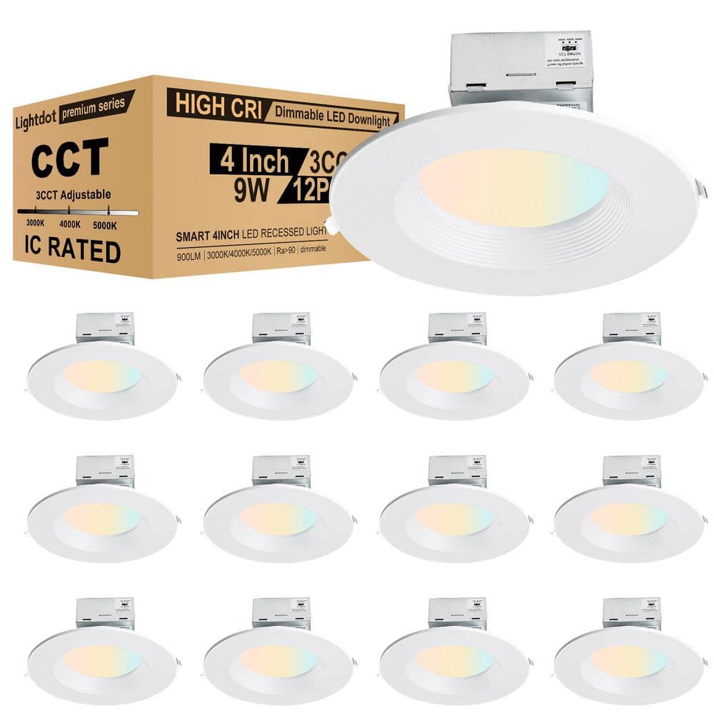 4 in. Selectable 3 CCT Canless White Round Integrated LED Recessed Light Ki