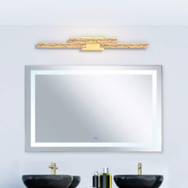 Stagger 36 in. 3 Light Integrated LED Brass Vanity Light