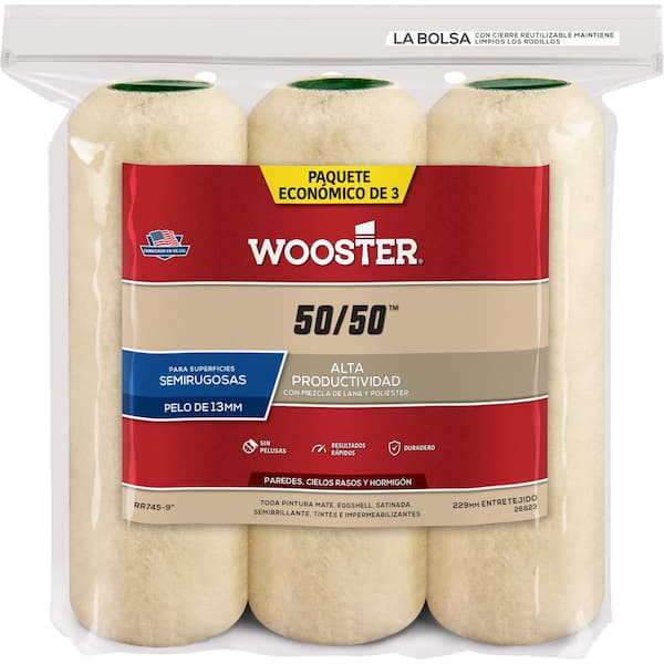 9 in. x 1/2 in. 50/50 Lambswool/Polyester Knit Roller Cover (3-Pack)