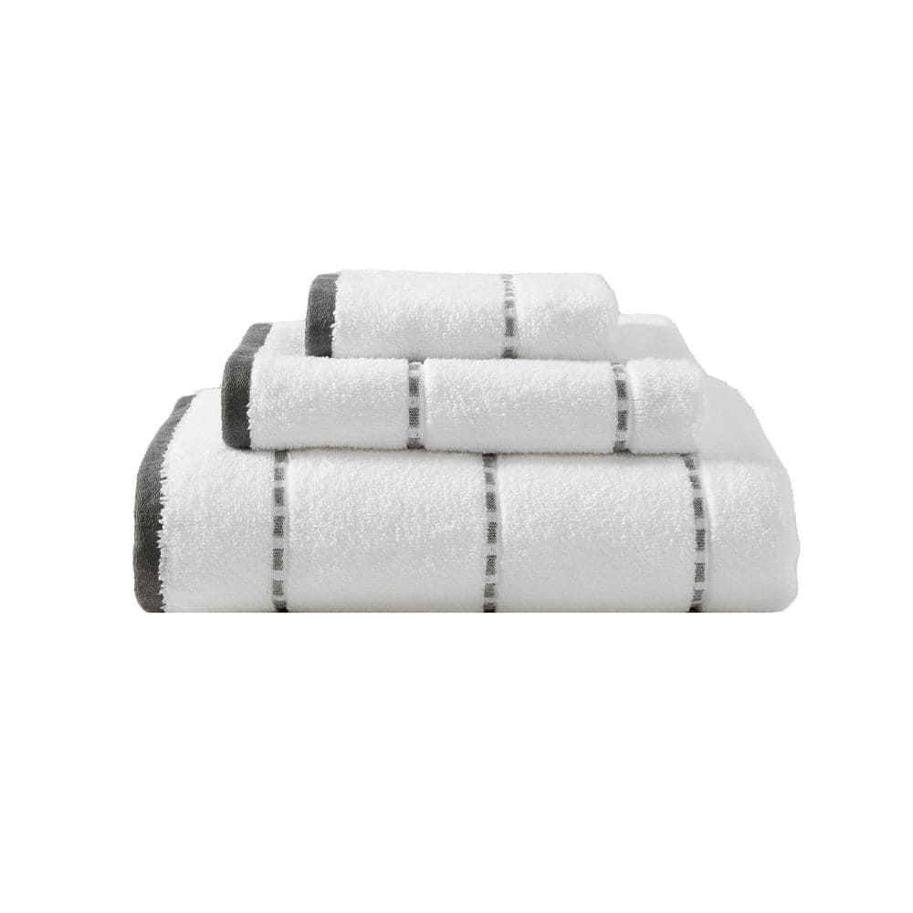 Tommy Bahama Ridley Solid 3-Piece Grey Cotton Towel Set USHSAC1262519 ...
