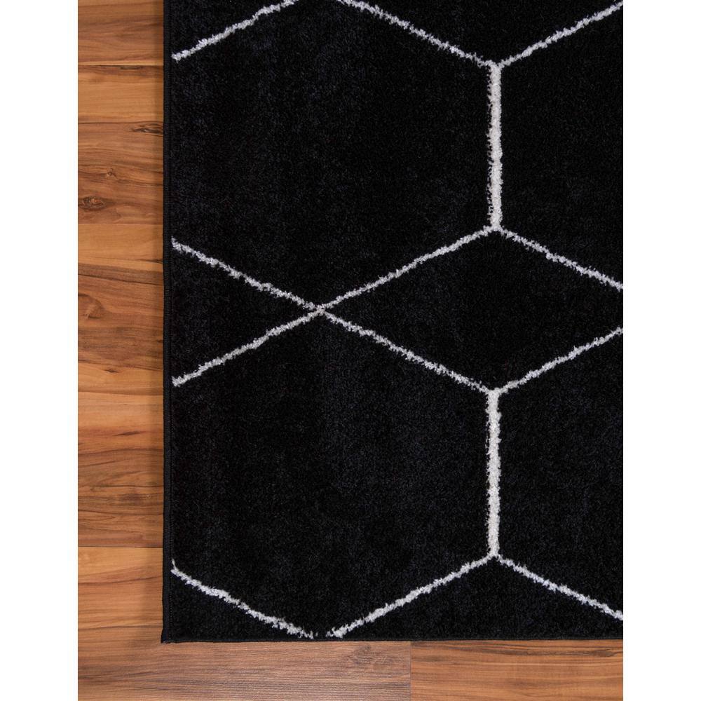 Modern Black and Ivory Trellis Rectangular Area Rug