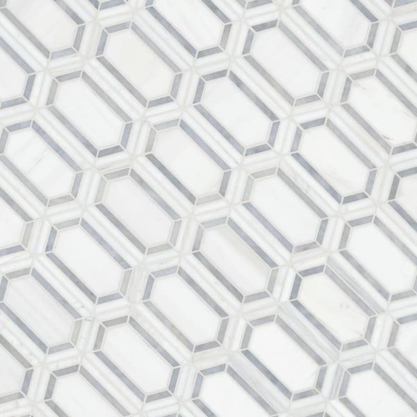 Pavilion Picket 12 in x 12 in. x 10 mm Polished Marble Mesh-Mounted Mosaic Tile ( 10 sq. ft. / case ) Pavilion Picket 12 in x 12 in. x 10 mm Polished Marble Mesh-Mounted Mosaic Tile ( 10 sq. ft. / case )