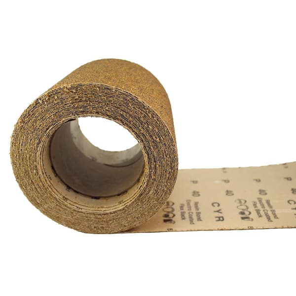 Karebac 4-1/2 in. x 10 yds. 40 Grit PSA Stick-On Heavy E-Weight Aluminum Oxide Sandpaper Rolls