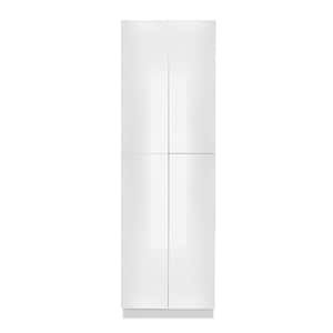 Valencia Assembled 24 in. W x 24 in. D x 84 in. H in Gloss White Plywood Assembled Tall Pantry Kitchen Cabinet