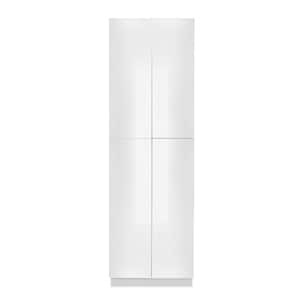 Valencia Assembled 24-in. W x 24-in. D x 90-in. H in Gloss White Plywood Assembled Tall Pantry Kitchen Cabinet