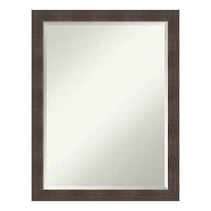 Medium Rectangle Rustic Brown Beveled Glass Casual Mirror (26.5 in. H x 20.5 in. W)