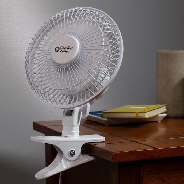 Clip On Small Personal Fan 2 Speed Portable Home Office Table Desk Tilt White 