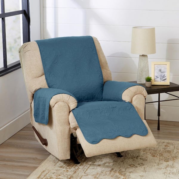 Smoke Blue / Ivory Reversible Microfiber Recliner Furniture Protector