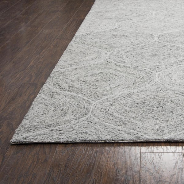 London Gray/Ivory 3 ft. x 8 ft. Trellis Wool Runner Rug