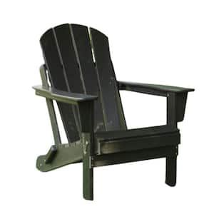 Folding Adirondack Chair, Relaxing Stackable Arm Rest Ergonomic HDPE All-Weather Adirondack Chair, Black