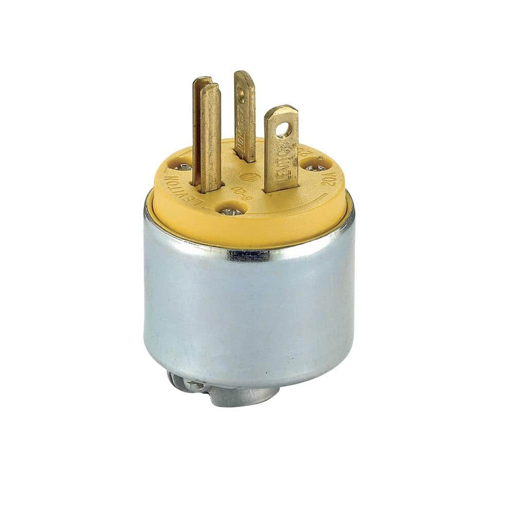 UPC 078477842720 product image for 20-Amp 250-Volt Commercial Grade Straight Blade Male Plug In Yellow | upcitemdb.com