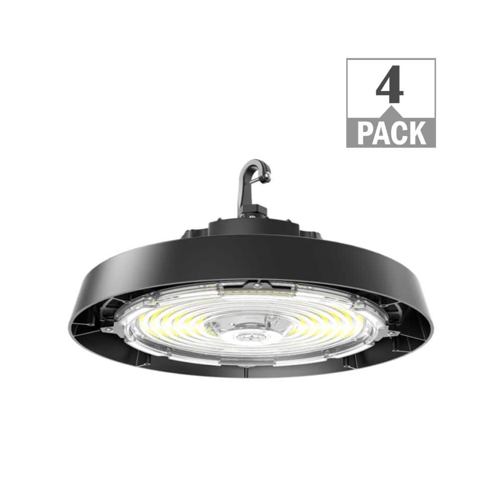 4-Pack 11 in. 400-Watt Equivalent LED Black High Bay Light 30,000LM 150W 180W 200W 3000K 4000K 5000K 120-277V Dimmable price history on PriceWatchPro