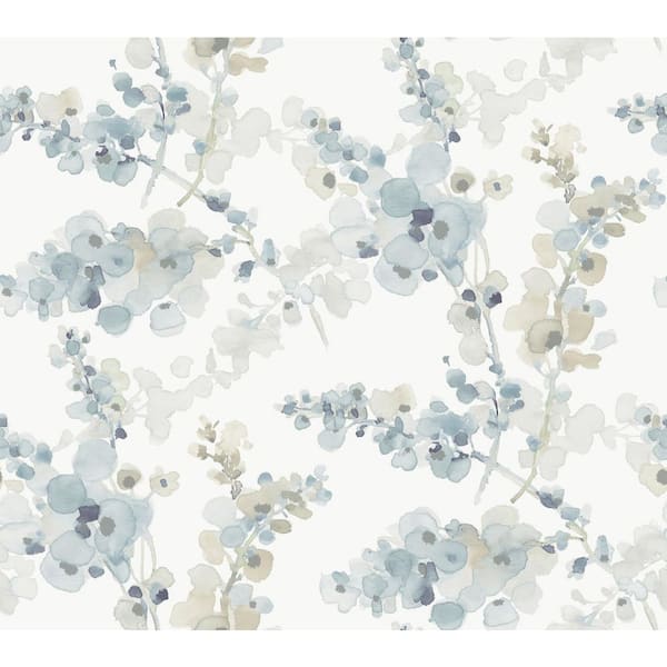 Blue Blossom Fling Peel and Stick Wallpaper