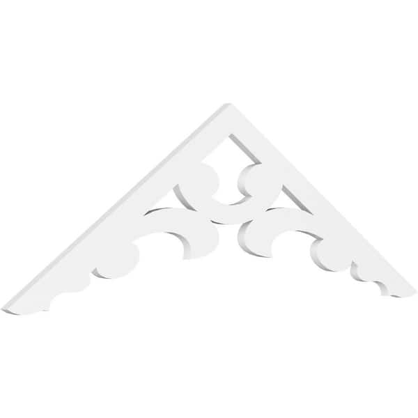 Ekena Millwork Pitch Vienna 1 in. x 60 in. x 22.5 in. (8/12) Architectural Grade PVC Gable Pediment Moulding