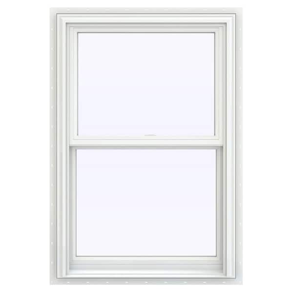 JELD-WEN 27.5 in. x 35.5 in. V-2500 Series White Vinyl Double Hung Window with BetterVue Mesh Screen