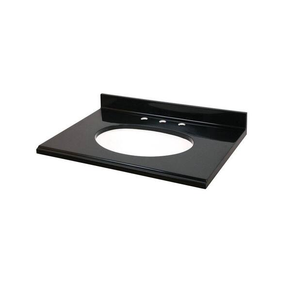St. Paul 31 in. Colorpoint Technology Vanity Top in Black with White Undermount Bowl-DISCONTINUED