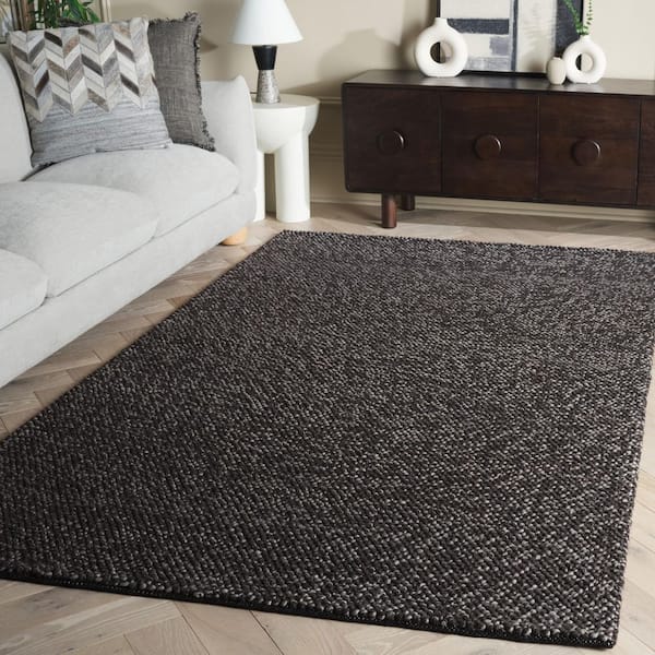 Natura 5 ft. x 8 ft. Black/Gray Textured Solid Area Rug