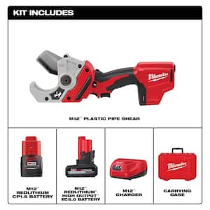 M12 12V Lithium-Ion Cordless PVC Shear Kit with (2) Batteries, Charger and Hard Case