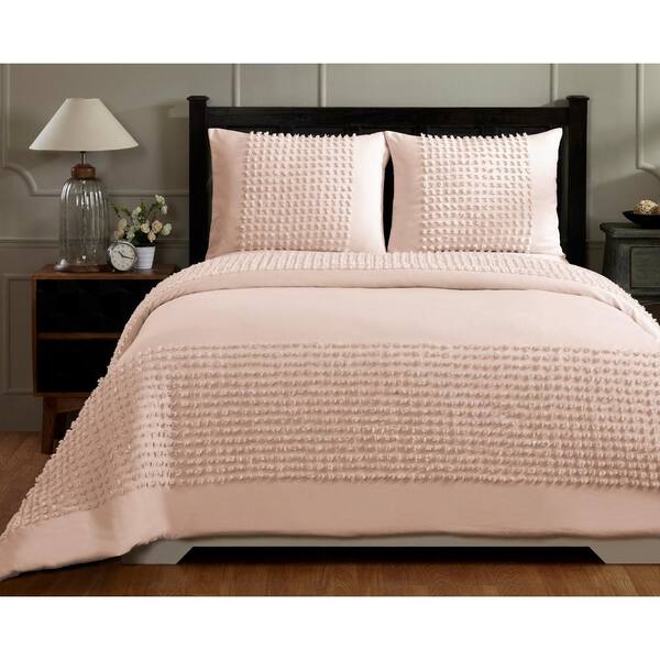 Better Trends Olivia Comforter 3 Pece, Peach Queen Bedding