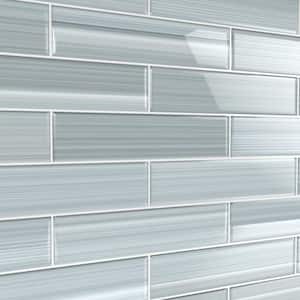 Heron Gray 3 in. x 12 in. Glass Tile for Kitchen Backsplash and Showers (10 sq. ft./per Box)
