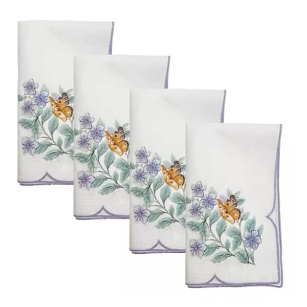 Lenox Butterfly Meadow Flutter Napkins, Set of 4, Multicolor - 19"W x 19"L