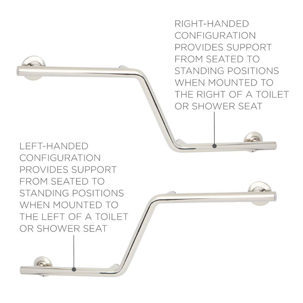 Satin Stainless Steel 38" Angled Grab Bar