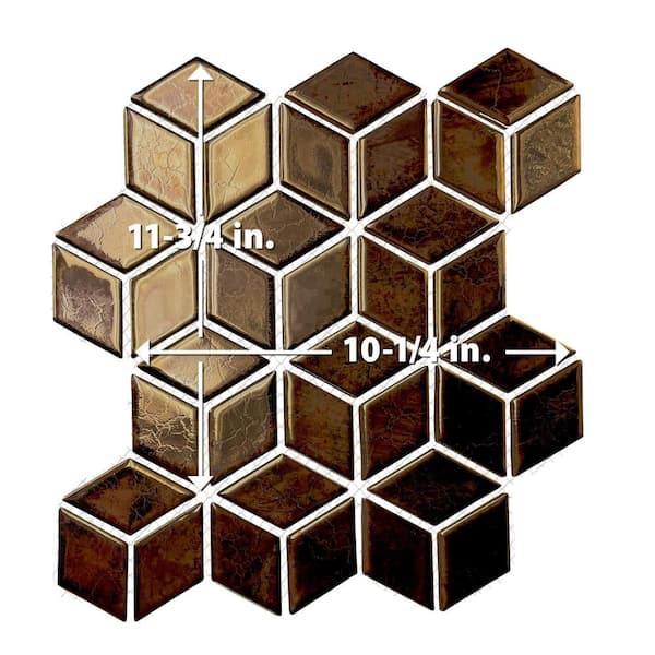 Merola Tile Hudson Rhombus Gold 10 in. x 12 in. Porcelain Floor