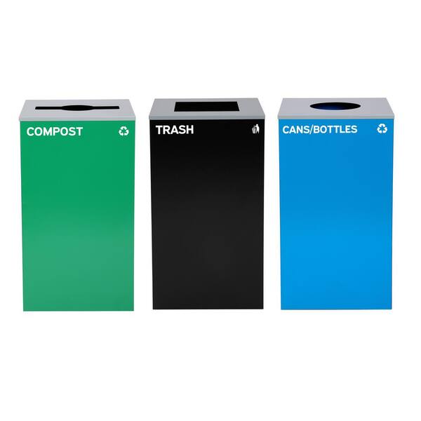 Alpine Industries 58 Gal. Black Open Top Commercial Trash Can