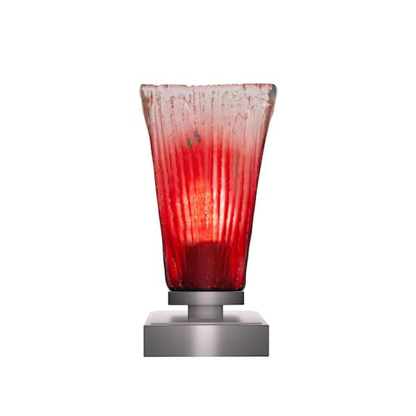 Unbranded Quincy 8.75 in. Graphite Accent Lamp with Glass Shade