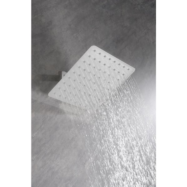 4-Spray Patterns Wall Mount Dual Shower Head Fixed and Handheld Shower Head 1.8 GPM in Brushed Nickel